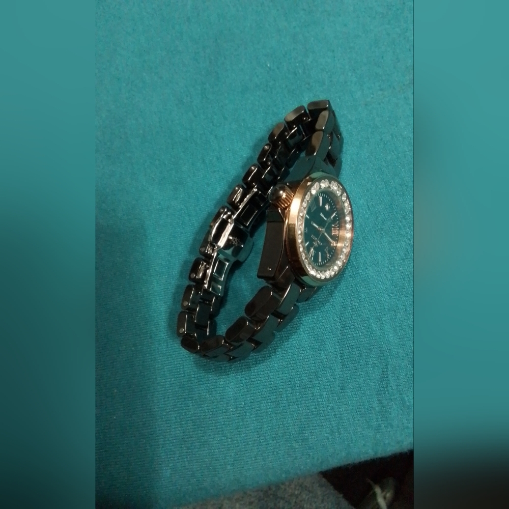 (898)Vintage Oniss Paris Women's ON815-LRG BLK Lario Ceramic Collection Swiss - Picture 11 of 14